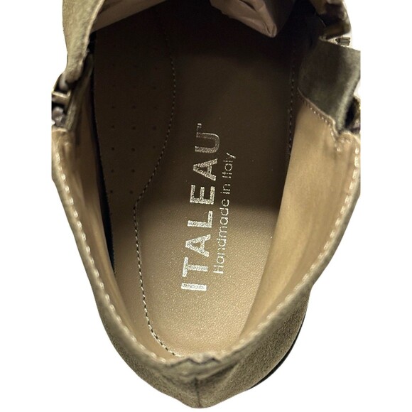 NEW Italeau Womens Size 9-9.5 Waterproof Italian Suede Foliana Booties Moss $399 - Picture 9 of 13